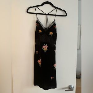 Top Shop- Black Velvet And Lace Dress